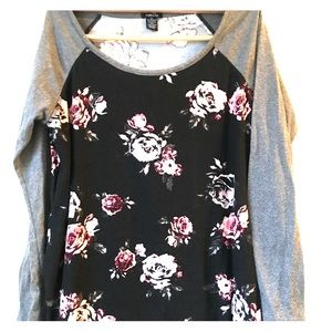 Floral body long sleeve tee